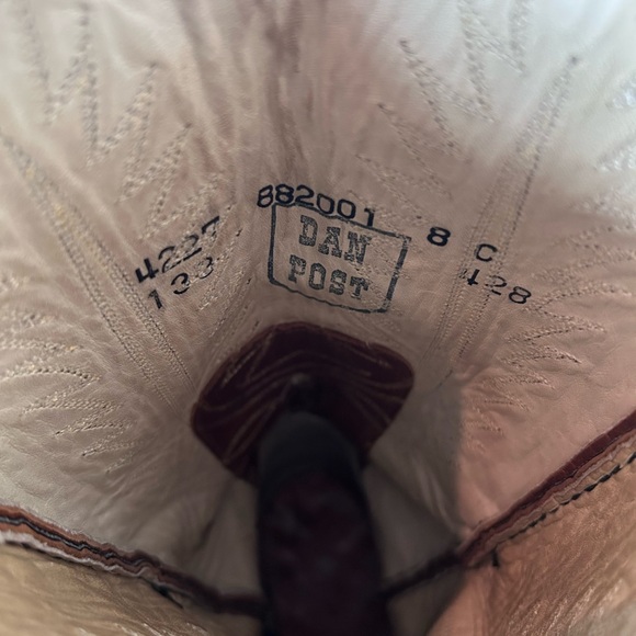 Vintage Dan Post Women’s Western Boot Size 8C Brown Leather Classic Flare Cowboy - Picture 9 of 9